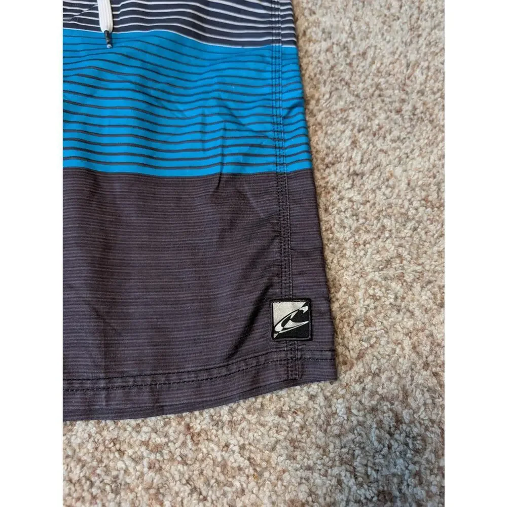 O'Neill Mens Size 30 John John Florence Striped Surf Board Shorts Swim Trunks